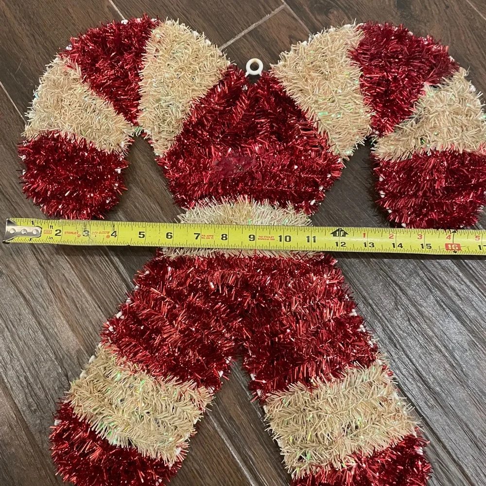Festive Holiday Wreath and Candy Cane Set